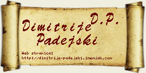 Dimitrije Padejski vizit kartica